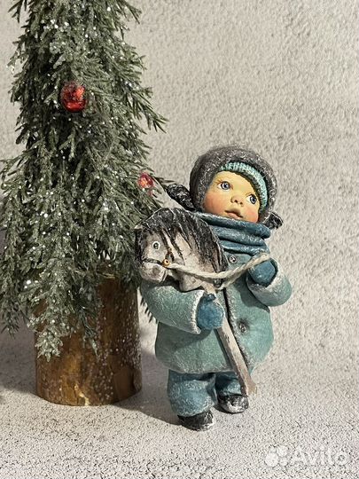 Ватная игрушка на елку