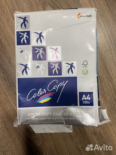 Бумага цветная, белая гоянцевая А4