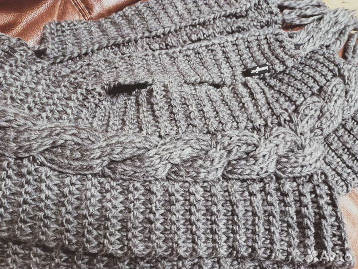 Шарф длинный графит