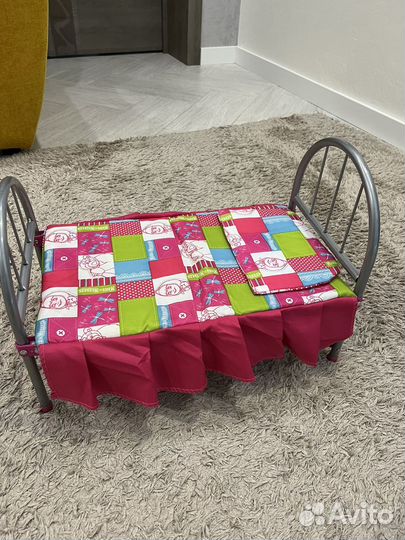 Кукольная кроватка металлическая