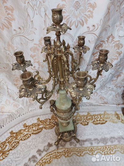 Подсвечники -канделябры.2 шт. Бронза -оникс