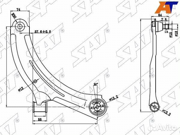 Рычаг нижний с шаровой nissan tiida latio
