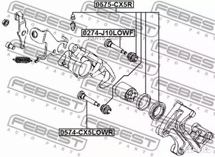 Febest 0574-CX5lowr Втулка направляющая суппорта т