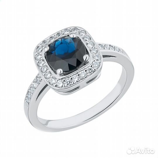 No name кольцо с сапфиром и бриллиантами