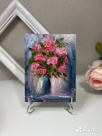 Картины маслом Цветы 15х20 на оргалите