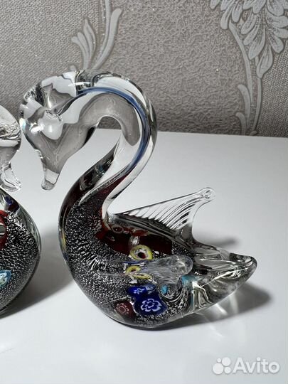 Пара лебедей Муранское стекло (Венеция)