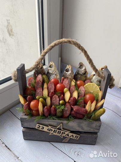 Съедобные мужские букеты в ящиках