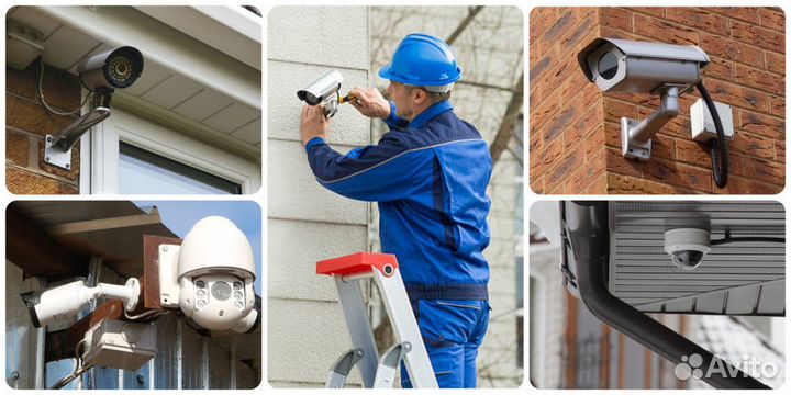 Комплект видеонаблюдения, монтаж