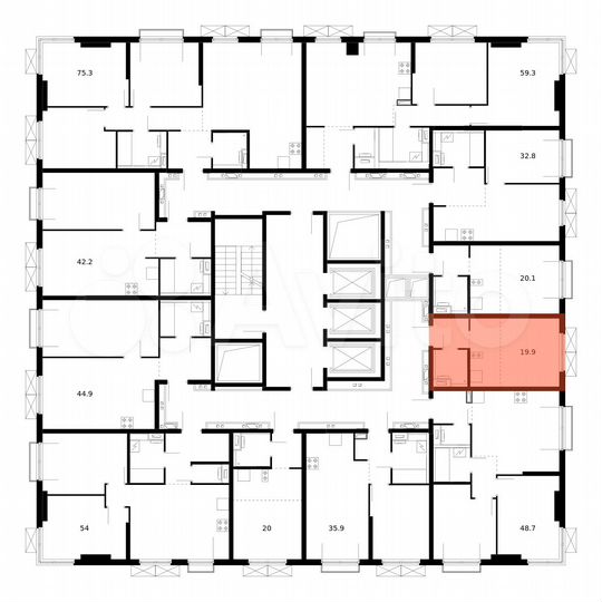 Квартира-студия, 19,9 м², 15/23 эт.