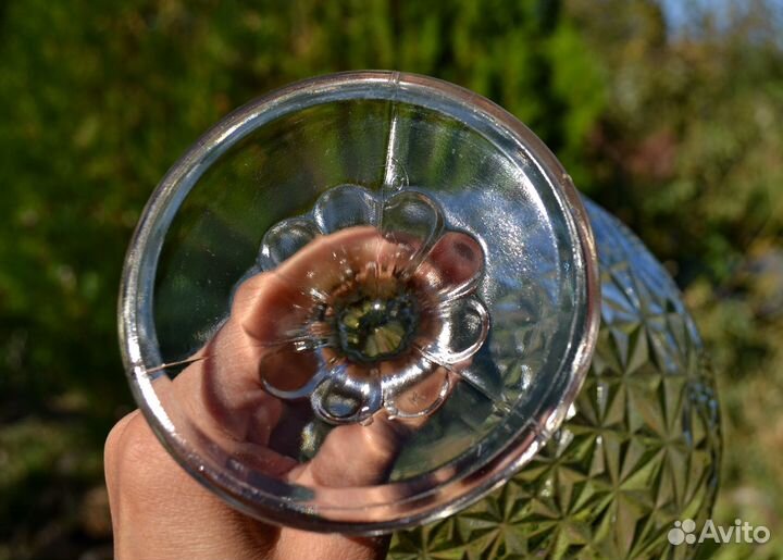 Ваза для фруктов на ножке стекло СССР