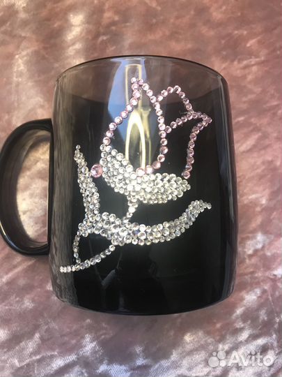 Кружка с декором из кристаллов Сваровски 