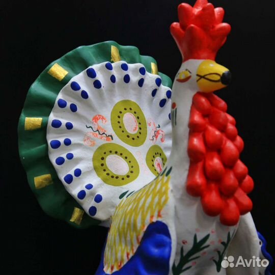 Дымковская игрушка Индюк авторская подпись мш