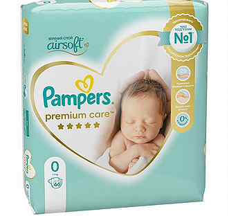 Памперс Pampers premium care до 3кг, 66шт