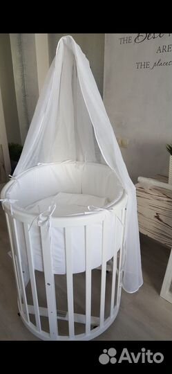 Детская кроватка трансформер круглая