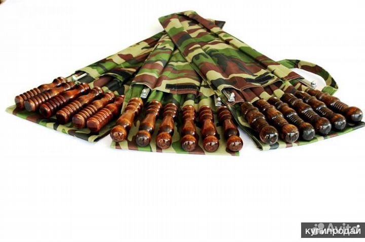 Набор шампуров 6 шт. с ножом и кочергой