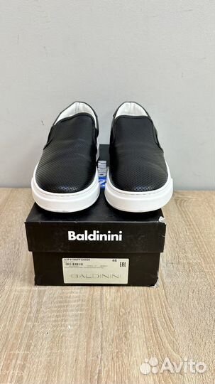 Baldinini.Black.новые кожаные слипоны. 46 EU