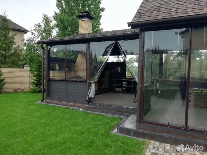 Мягкие Окна из тента пвх для беседок