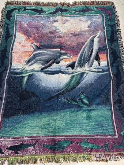 Винтажный тканый коврик новый 140/115