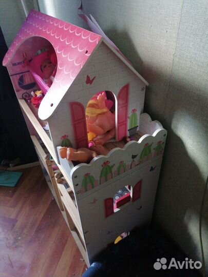 Детский деревянный домик для кукол