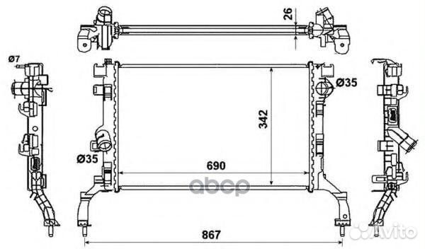 Радиатор системы охлаждения 53967 NRF