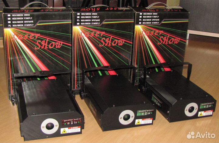 Лазеры US GR140 3шт LED светомузыка микрофон DMX