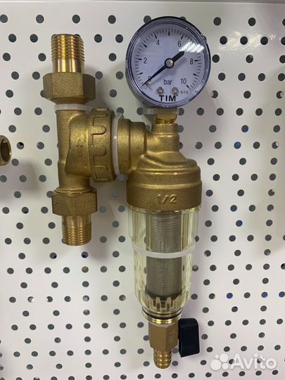 Фильтр промывной свободного вращения с манометром