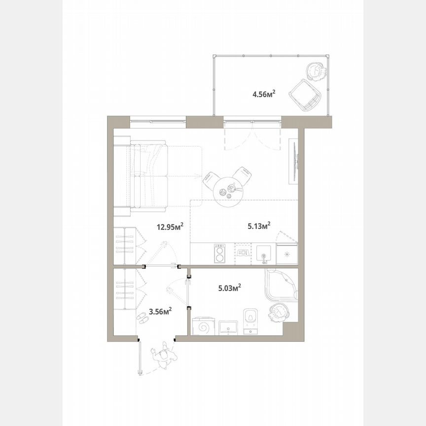 Квартира-студия, 28 м², 8/12 эт.