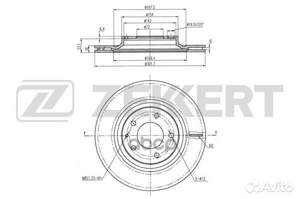 Диск торм. зад. Mazda RX-8 03- bs-6274 Zekkert