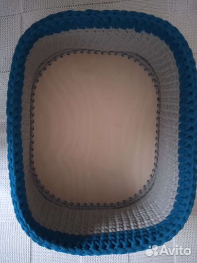 Корзина большая из трикотажной пряжи