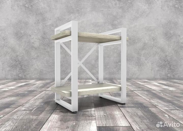 Тумба прикроватная Айсберг Лофт 40 белый/дуб крафт