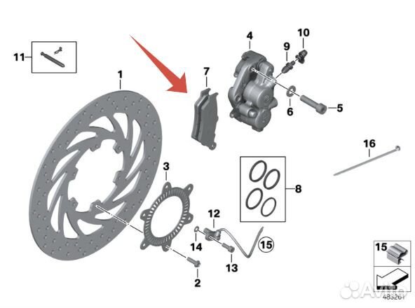 BMW Колодки тормозные передние F800GS F700 G650 34