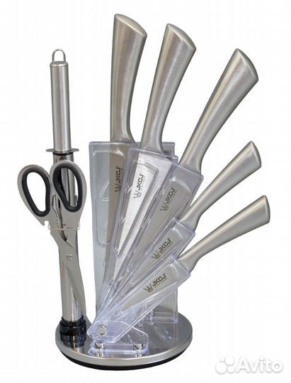 Набор ножей на вращающейся подставке (вмятина)