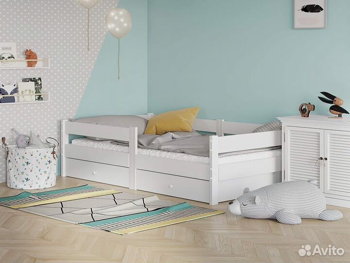 Кровать для детей с ящиками