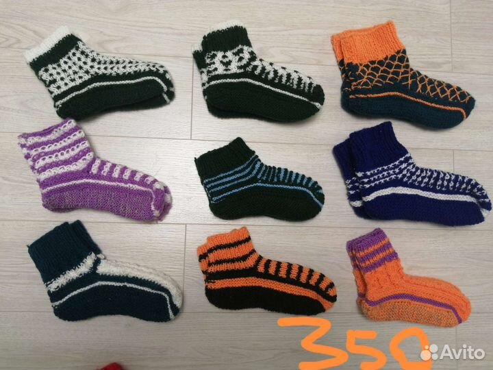Носки ручной вязки шерстяные