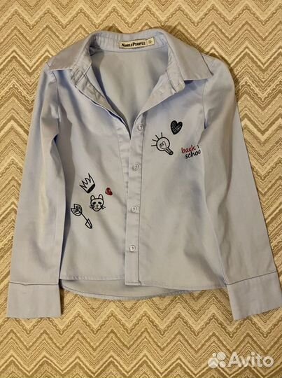 Рубашка школьная, размер 122