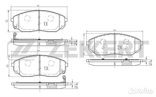 Колодки торм. диск. передн. Kia Sorento 02