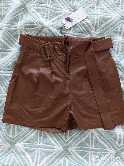 Шорты из экокожи 42р