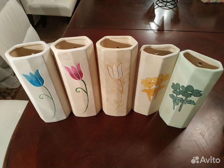 Подвесные настенные керамические вазы для декора