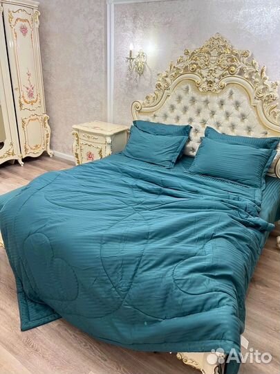 Постельное белье евро с одеялом