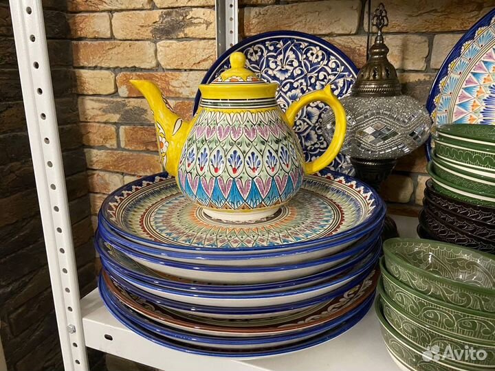 Узбекский ляган восточная посуда пиала косы глина