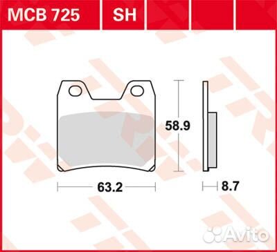 Тормозные колодки TRW MCB 725 SH