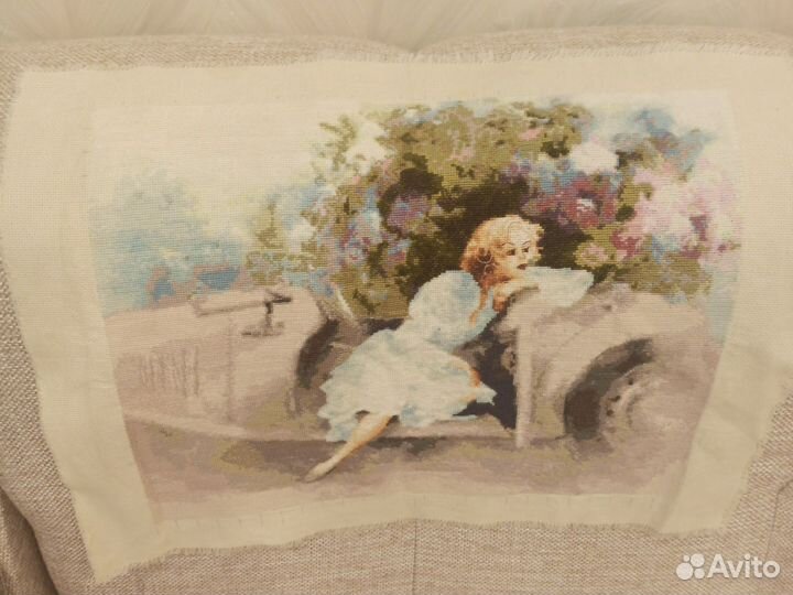 Картина вышитая крестом ручная работа Золотое руно