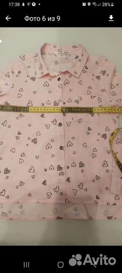 Рубашка розовая для девочки 140