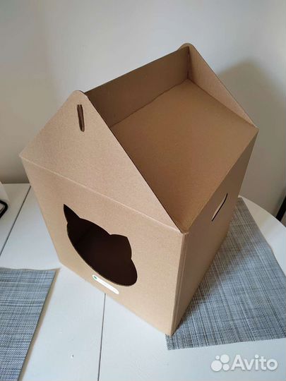 Домик для кошки картонный