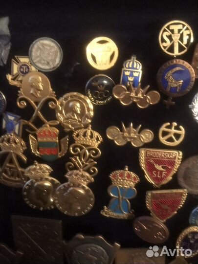 Значок значки Швеция Sweden Дания герб 1950 - 1970