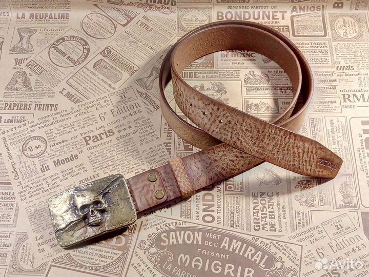 Ремень мужской из натуральной кожи (ручная работа)