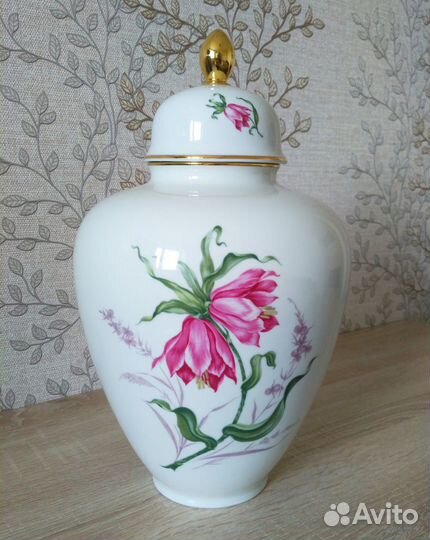 Большая ваза каминная (имбирная) с крышкой (5 л)