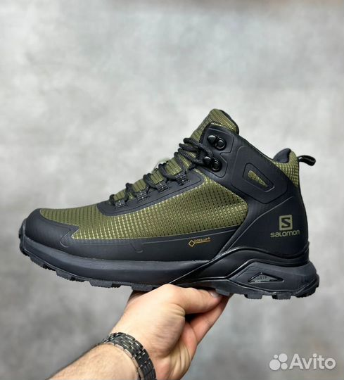 Теплые ботинки Salomon Gore-Tex Green с мехом