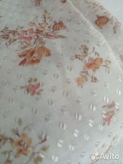 Ткань сорочечная бежевого цвета с рисунком (отрез)