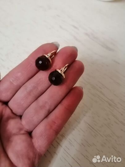 Серьги с позолотой